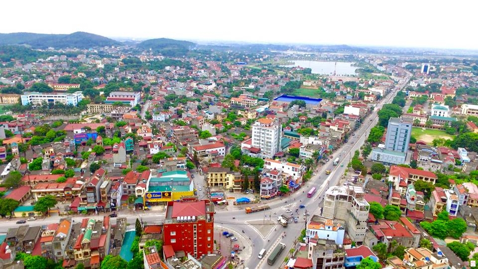 Thị xã Chí Linh, tỉnh Hải Dương nhìn từ flycam