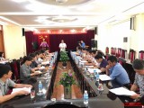 Đ/c Nguyễn Minh Thắng, Thị ủy viên, Trưởng Ban Quản lý Di tích thị xã Chí Linh, Trưởng Ban tổ chức lễ hội đền Sinh đền Hóa năm 2017 chủ trì hội nghị.