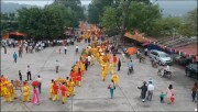 Lễ rước bộ của 3 làng Dược Sơn, Bắc Đẩu và Vạn Yên. Ảnh: Chí Linh Flycam+