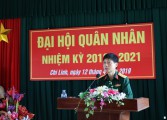 Thượng tá Nguyễn Văn Thường   Phó bí thư Đảng ủy, Chính trị viên Ban CHQS thành phố phát biểu chỉ đạo Đại hội