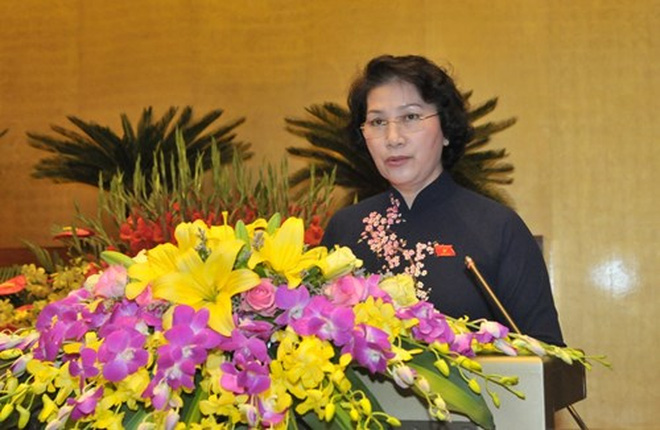 Chủ tịch Quốc hội Nguyễn Thị Kim Ngân phát biểu bế mạc. Ảnh: VGP/Bắc Nhật.