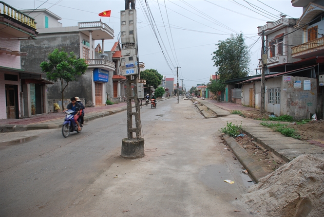 Cột điên mọc giữ đường ở xã Tân Dân