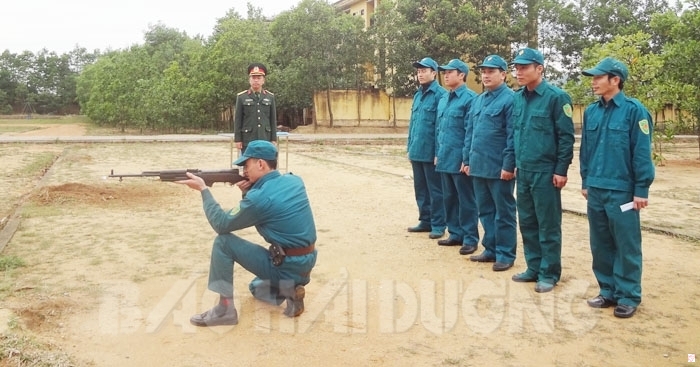 Quân số tham gia huấn luyện hằng năm của lực lượng vũ trang thị xã Chí Linh đạt 99,36%
