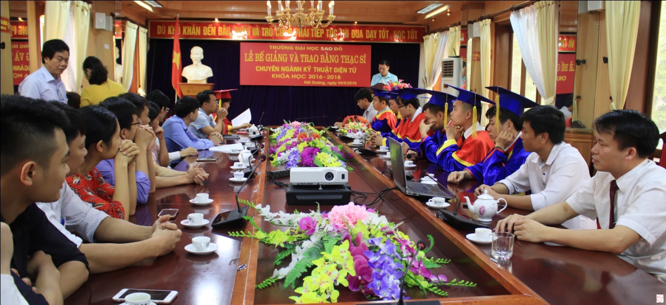 Thầy Dương Đức Hải - Trưởng Phòng Thanh tra, Khảo thí và Đảm bảo chất lượng công bố Quyết định công nhận và cấp bằng thạc sĩ cho các học viên khóa học 2016-2018